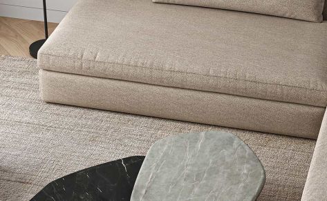An example of a living room design with gray stone (Demo)